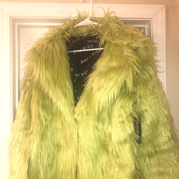 green fuzzy coat